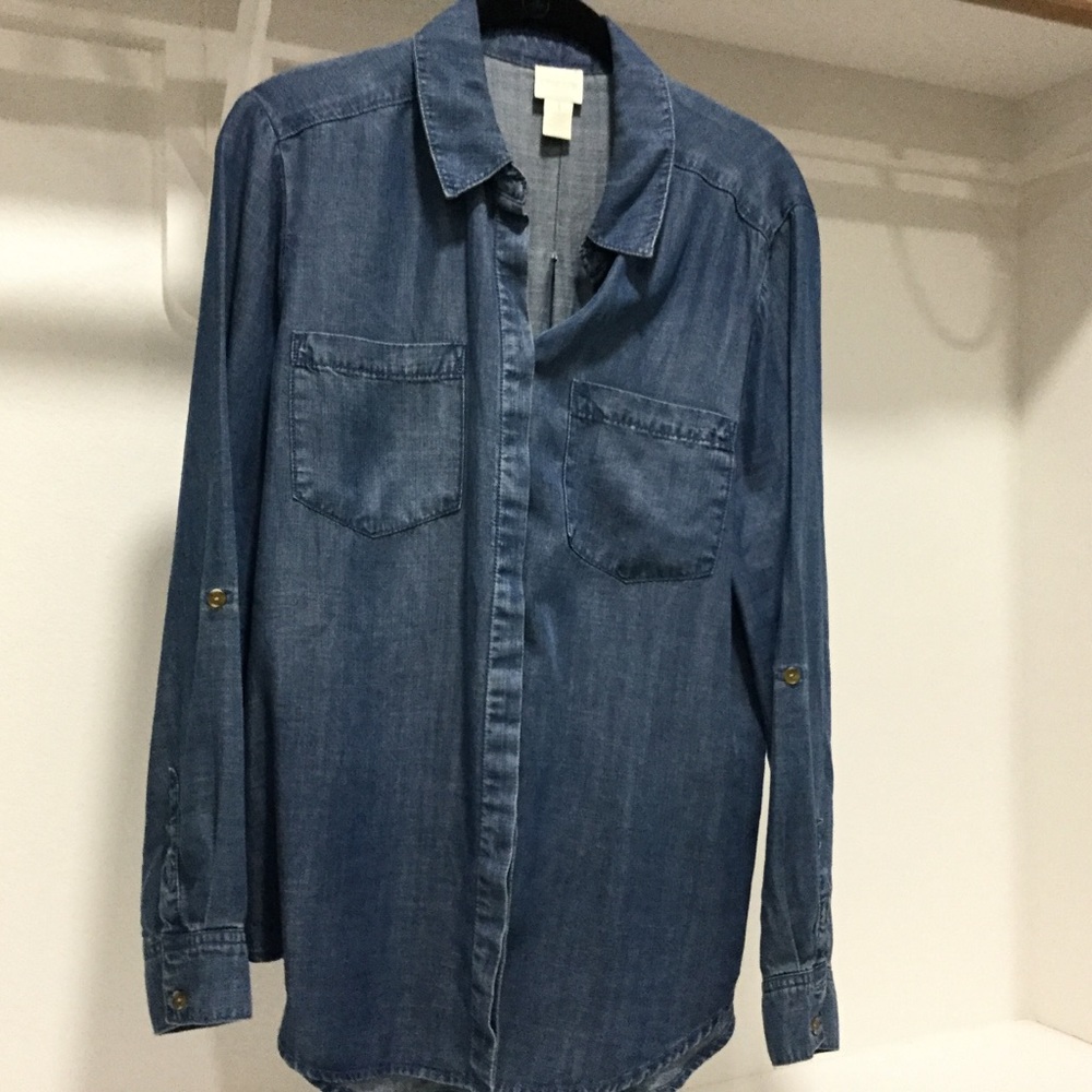 Chico’s Long Sleeve Denim Blouse